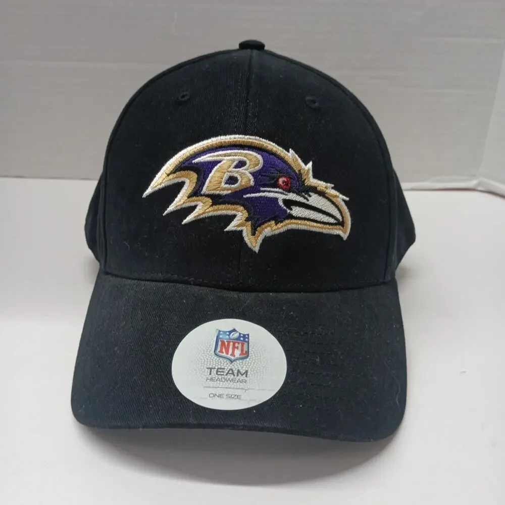 Baltimore Ravens Adjustable Strap Back Hat One Size Black